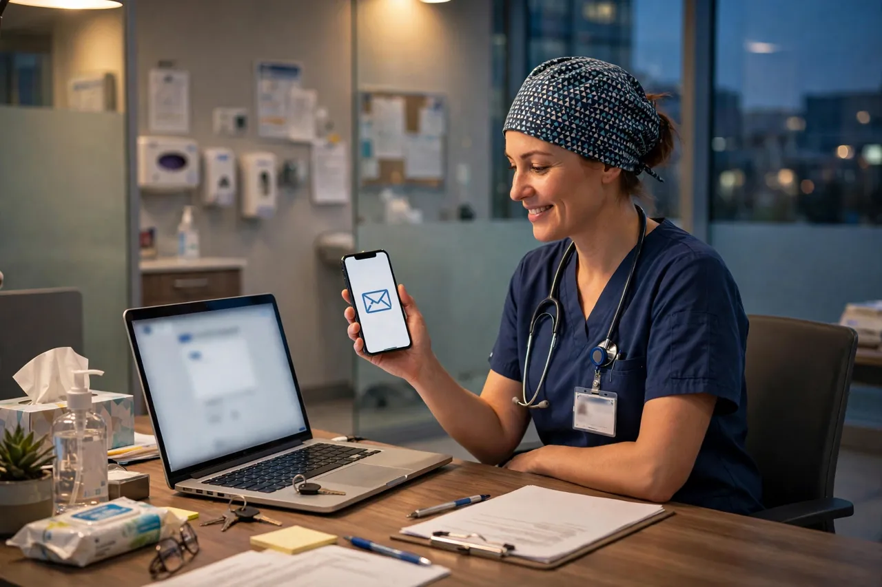 Healthcare worker resetting a forgotten Smart Square password
